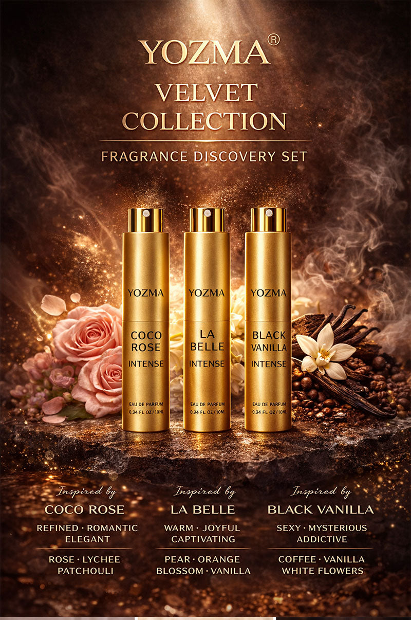YOZMA Perfume Discovery Set 3×10ml – Velvet Collection Travel Size Fragrance Set for Men & Women Gift Set