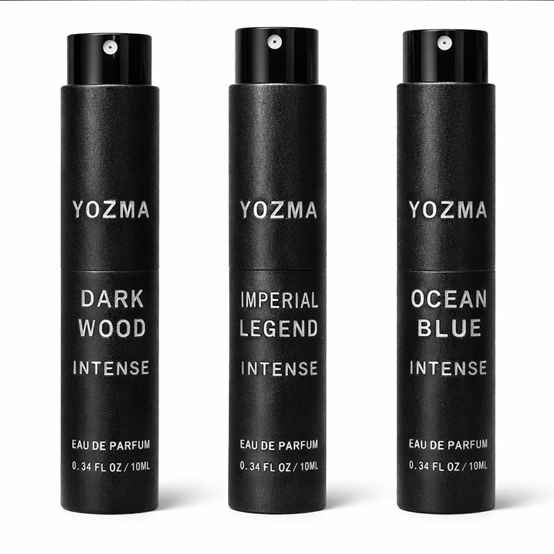 YOZMA Men’s Perfume Discovery Set 3×10ml – Gentlemen Collection Travel Size Fragrance Set (Dark Wood, Imperial Legend, Ocean Blue)