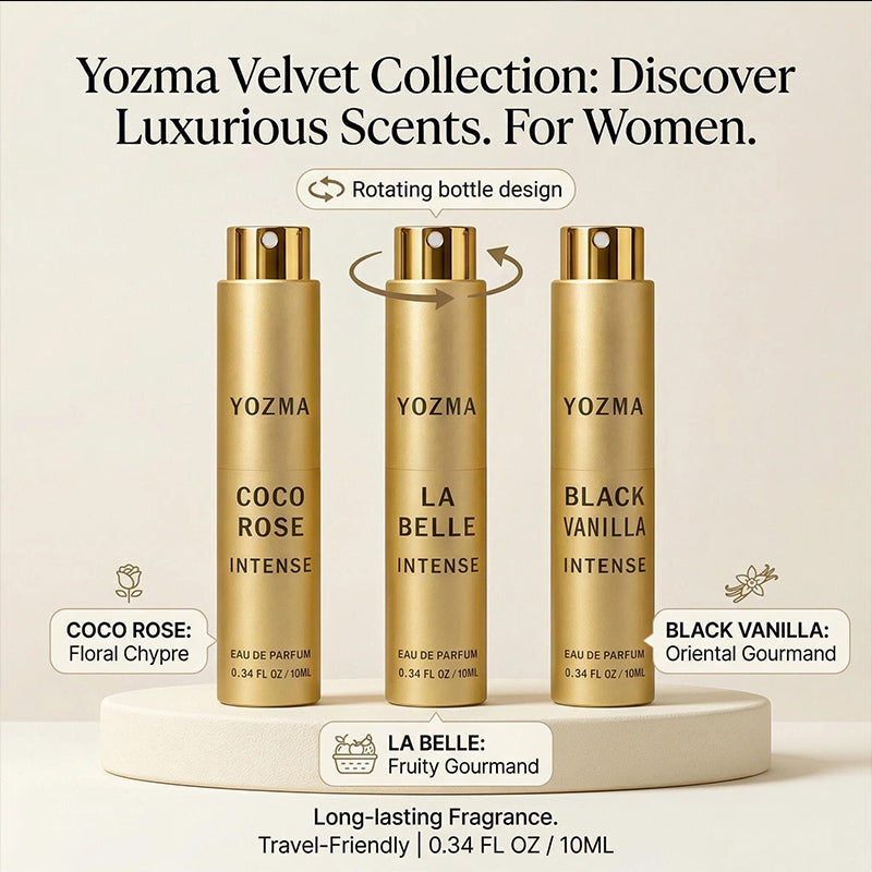 YOZMA Perfume Discovery Set 3×10ml – Velvet Collection Travel Size Fragrance Set for Men & Women Gift Set