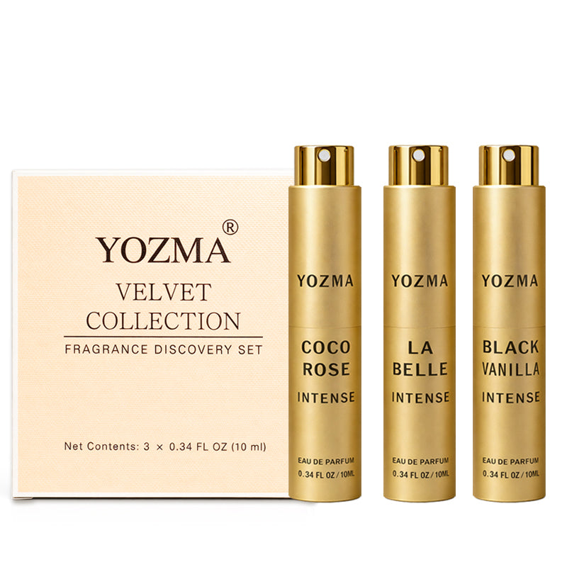 YOZMA Perfume Discovery Set 3×10ml – Velvet Collection Travel Size Fragrance Set for Men & Women Gift Set