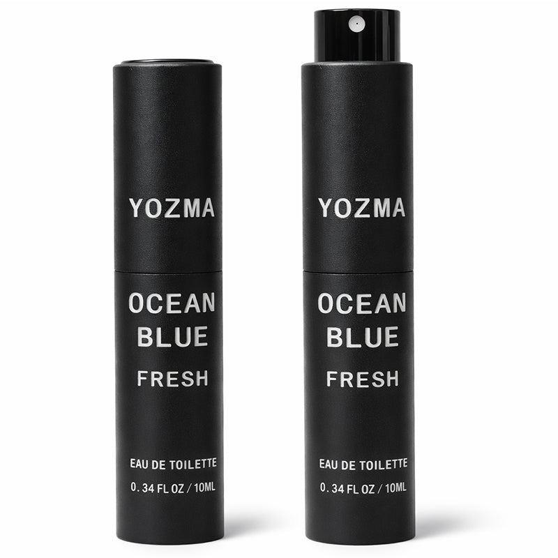 YOZMA Ocean Blue Perfume Set for Men – 3×10ml Travel Size Fragrance Discovery Set (Fresh, Intense, Elixir)